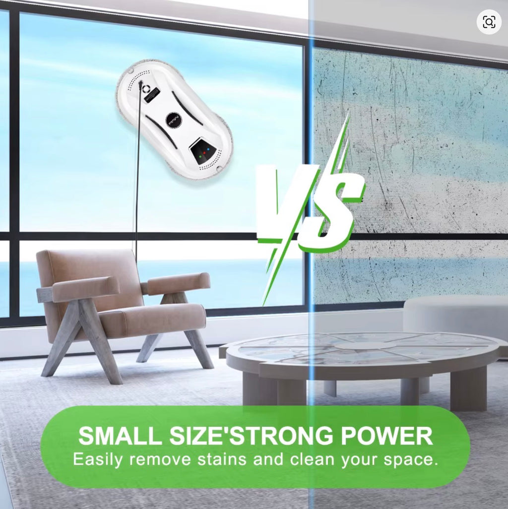 AI Window Cleaning Robot Smart Automatic Cleaner Streak-Free for Windows/Tiles/Glass Doors Self-Cleaning Ultra Quiet