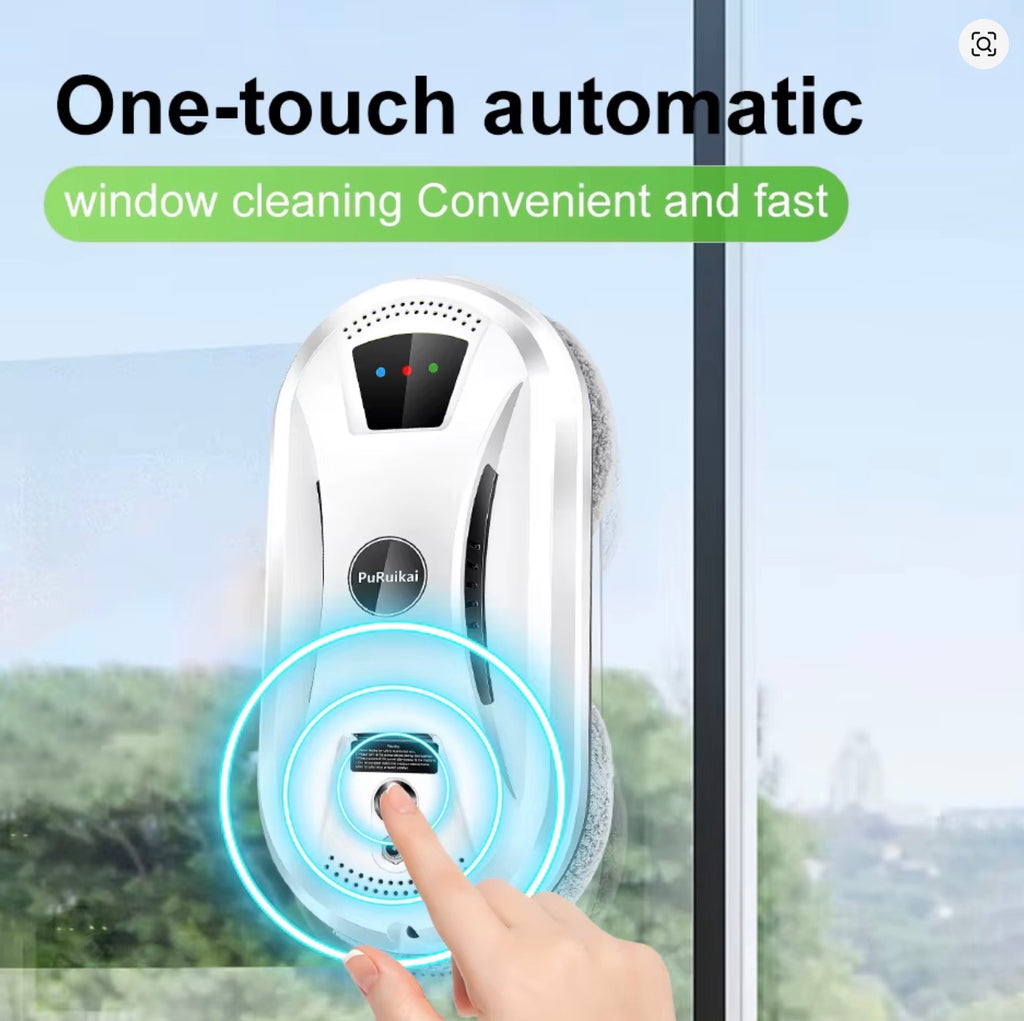AI Window Cleaning Robot Smart Automatic Cleaner Streak-Free for Windows/Tiles/Glass Doors Self-Cleaning Ultra Quiet