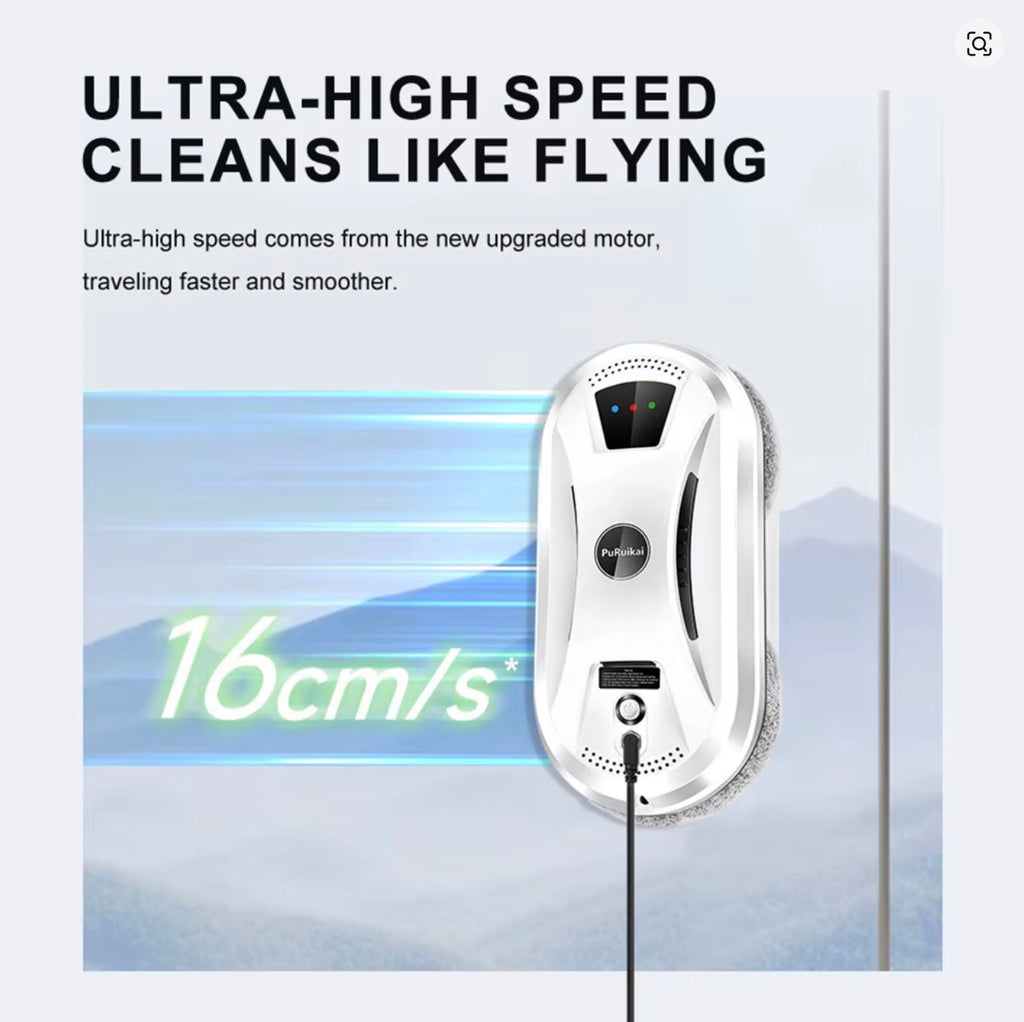 AI Window Cleaning Robot Smart Automatic Cleaner Streak-Free for Windows/Tiles/Glass Doors Self-Cleaning Ultra Quiet